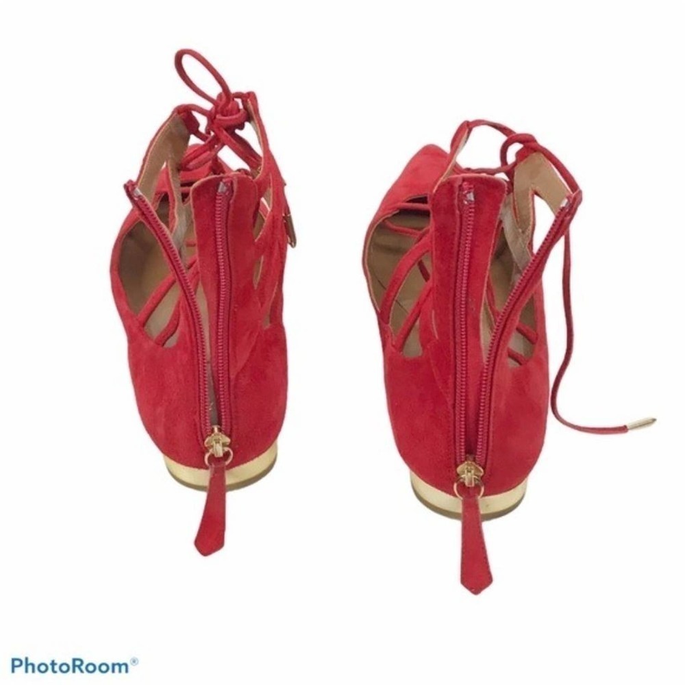Aquazzara Belgravia lipstick red gladiator flats - Picture 5 of 14